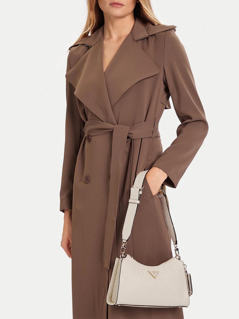 CRESIDIA II BUCKET Guess Borsa a Spalla Donna Hwpd98 88180 Panna