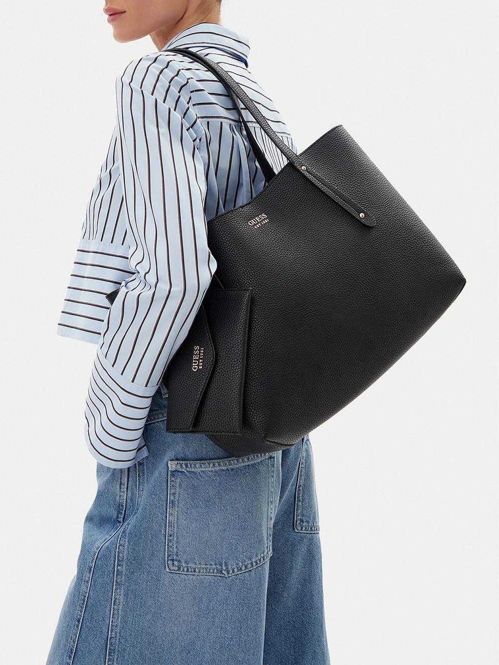 BRENTON BUCKET Guess Borsa Shopping Donna Hwpg96 48230 Nero