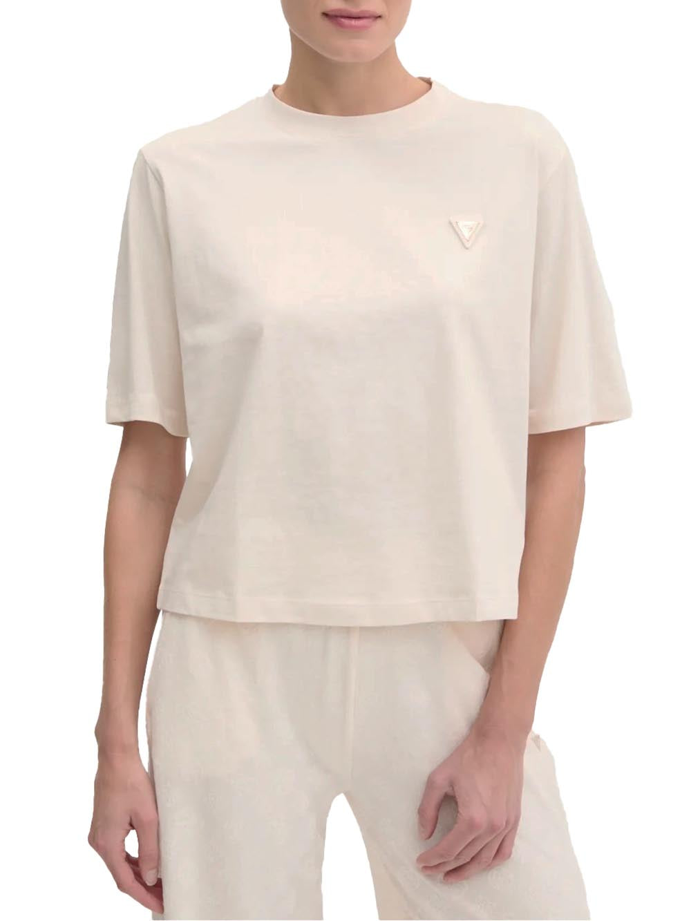 COLETTE BOXY T-SHIRT Guess T-shirt Donna V4bi21 I3z14 Panna