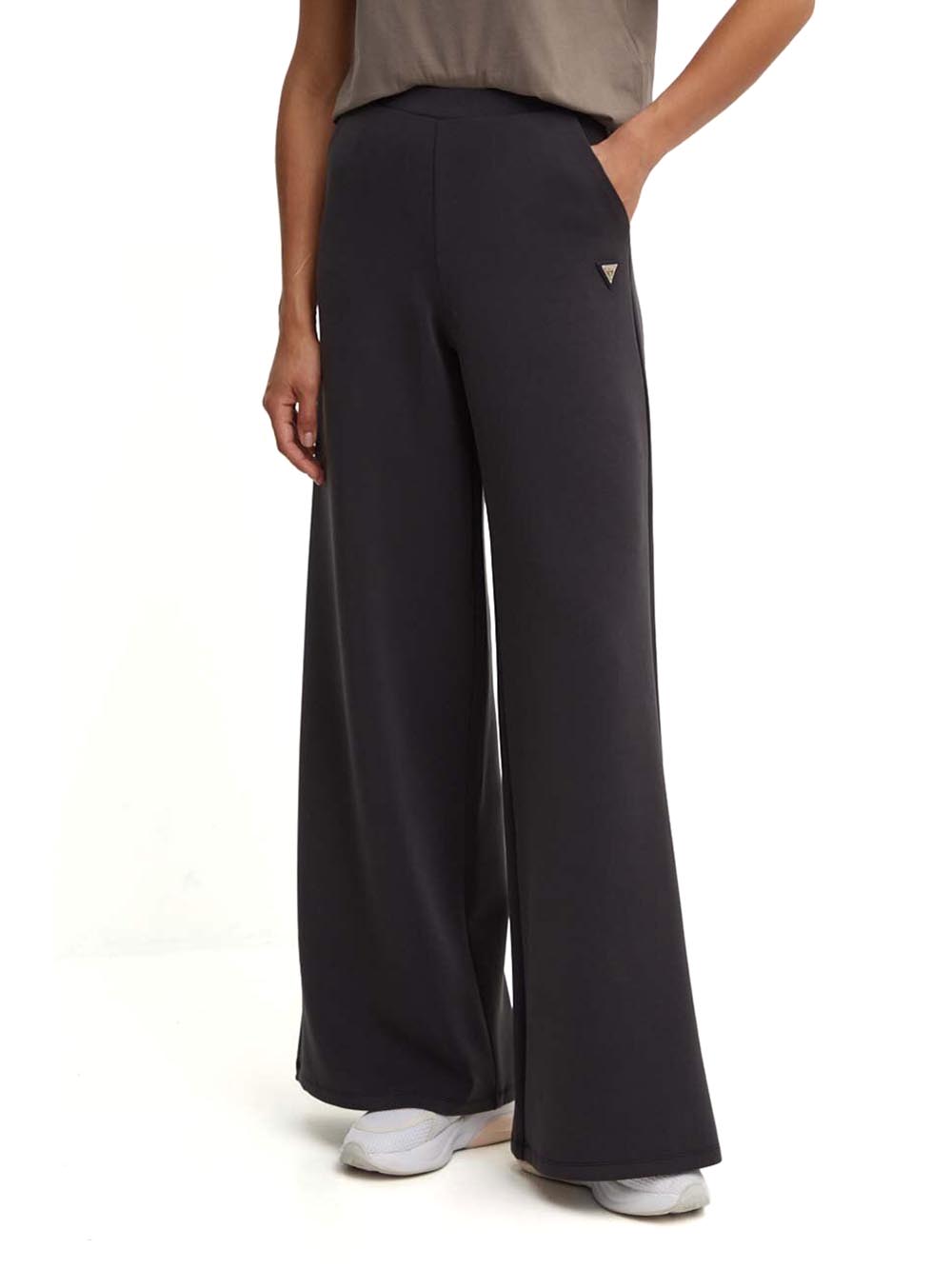 OLYMPE WIDE LEG PANT Guess Pantalone Donna V4yb07 Kcay2 Nero