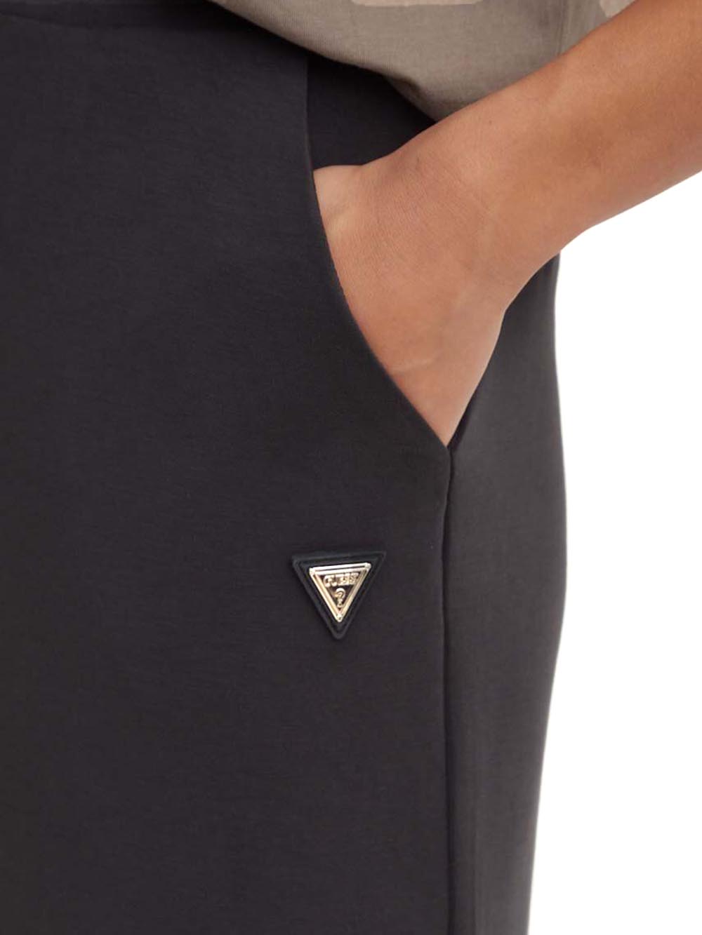 OLYMPE WIDE LEG PANT Guess Pantalone Donna V4yb07 Kcay2 Nero