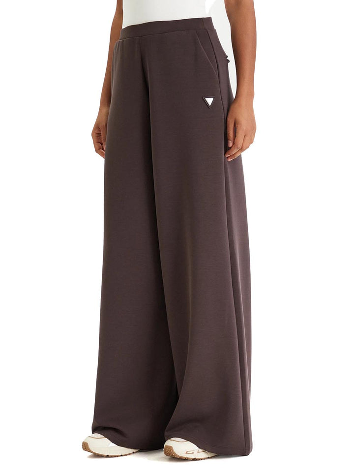 OLYMPE WIDE LEG PANT Guess Pantalone Donna V4yb07 Kcay2 Marrone