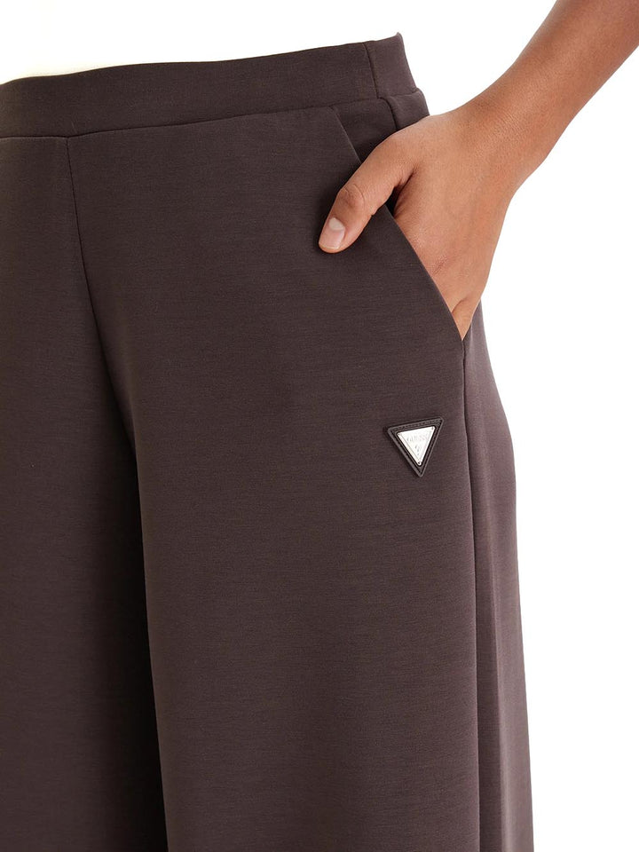 OLYMPE WIDE LEG PANT Guess Pantalone Donna V4yb07 Kcay2 Marrone
