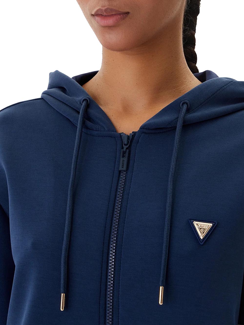 OLYMPE FULL ZIP HOOD Guess Felpa Donna V4yq06 Kcay2 Blu