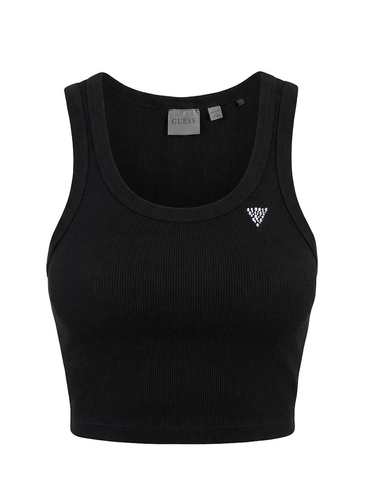 SILVY RIB TANK TOP Guess Top Donna V6gp07 K2987 Nero