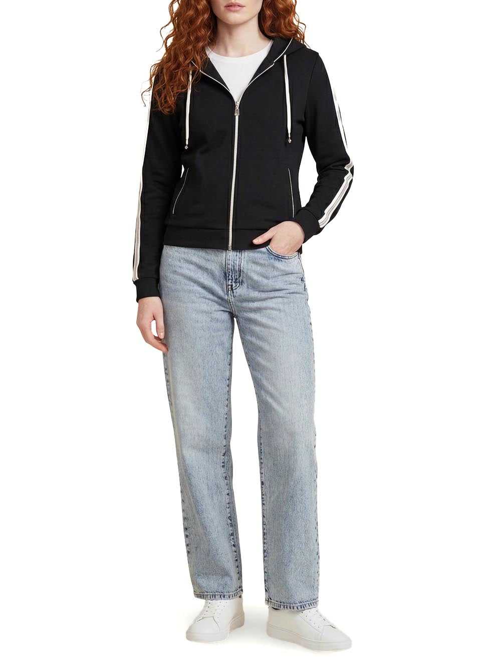 CIRCE FULL ZIP HOODI Guess Felpa Donna V6gq07 K3096 Nero