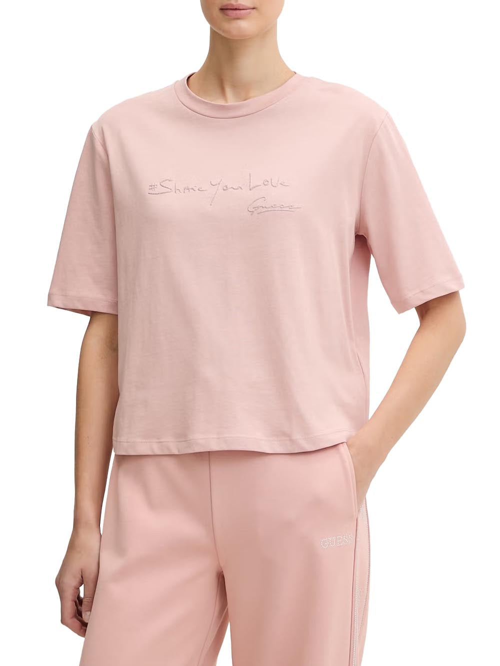 SOPHIE CN SS T-SHIRT Guess T-shirt Donna V6ri09 I3z14 Rosa