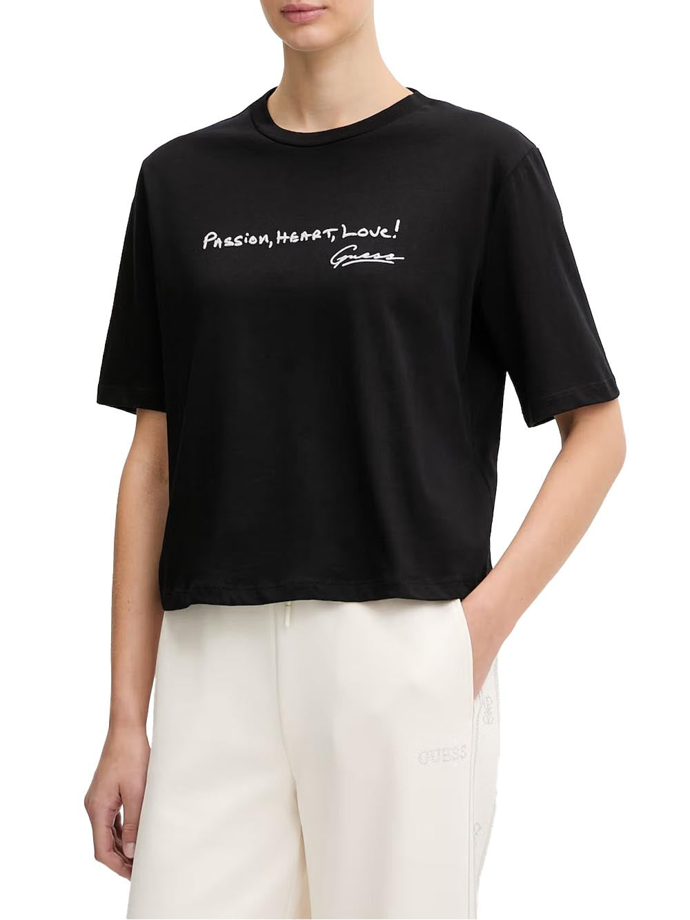 SOPHIE CN SS T-SHIRT Guess T-shirt Donna V6ri09 I3z14 Nero