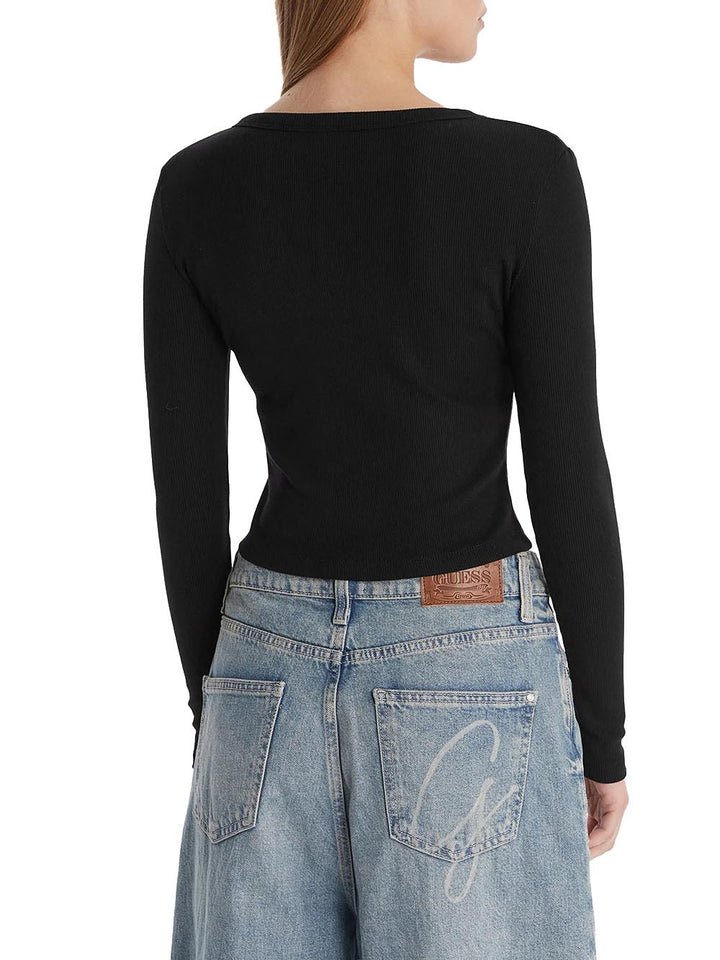 LAVINIA LS BUTTONED Guess Cardigan Donna V6rp06 K8rt2 Nero