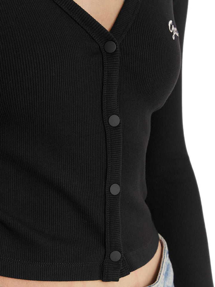 LAVINIA LS BUTTONED Guess Cardigan Donna V6rp06 K8rt2 Nero