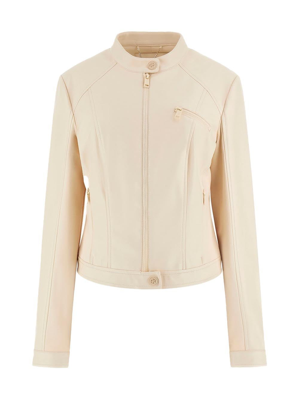 NEW FIAMMETTA JACKET Guess Giubbino Donna W4yl04 We480 Panna