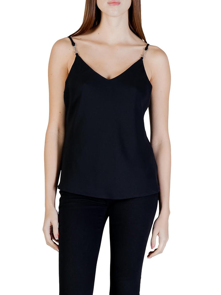 NEW SL CAROLINE LOGO Guess Top Donna W6gh30 W1845 Nero