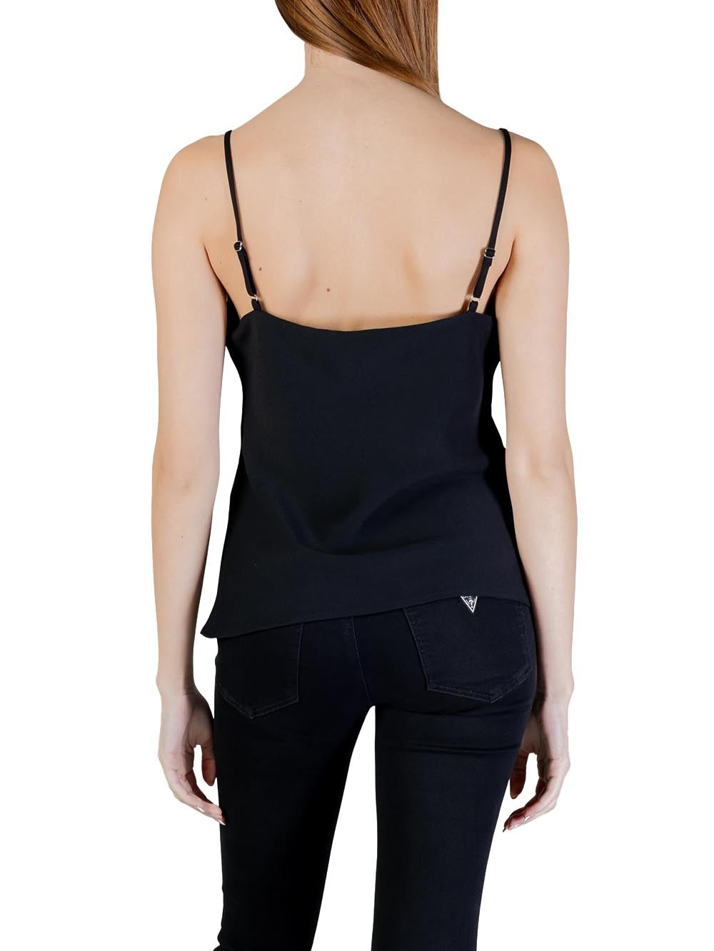 NEW SL CAROLINE LOGO Guess Top Donna W6gh30 W1845 Nero
