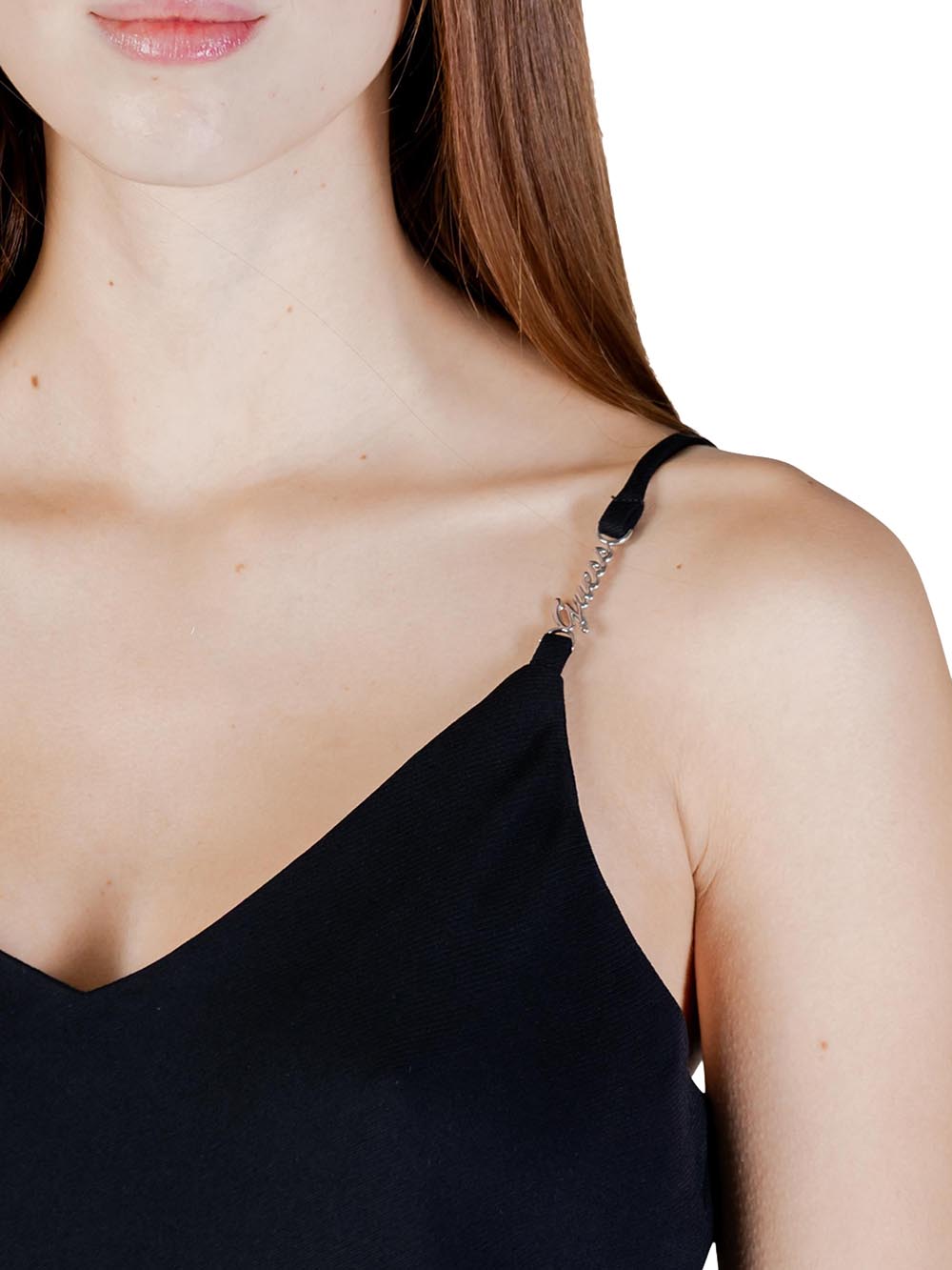 NEW SL CAROLINE LOGO Guess Top Donna W6gh30 W1845 Nero