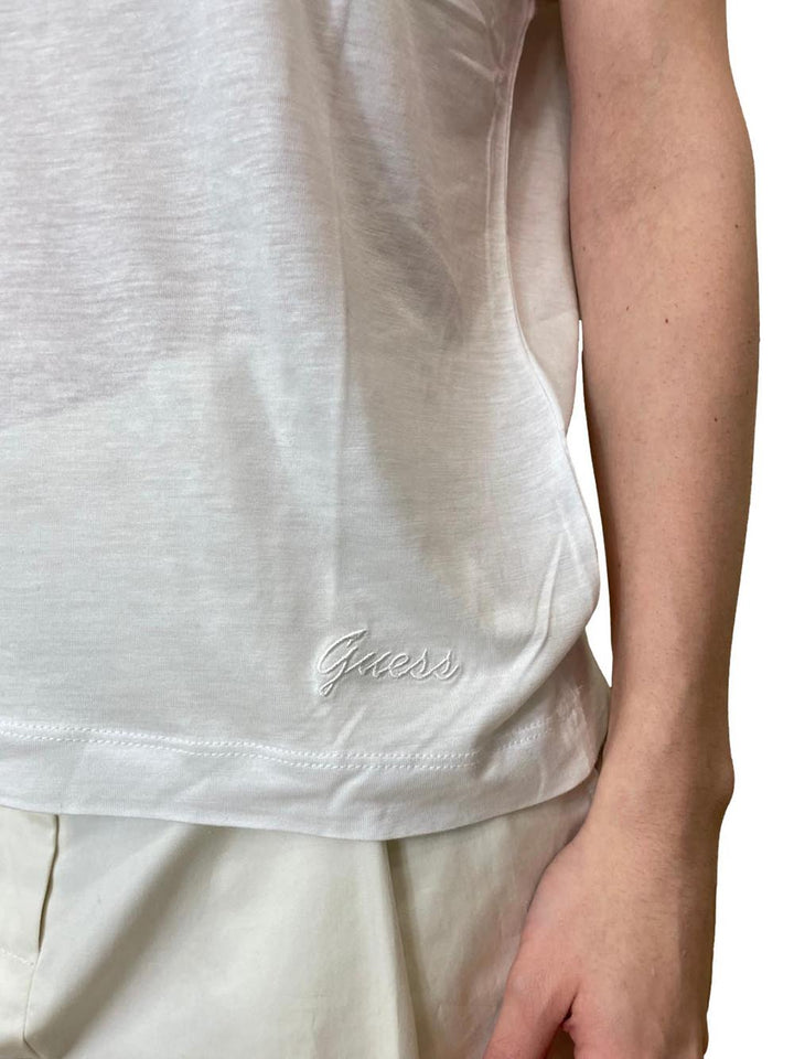 SL CN LIGHT BASIC TO Guess T-shirt Donna W6gp07 K2929 Bianco