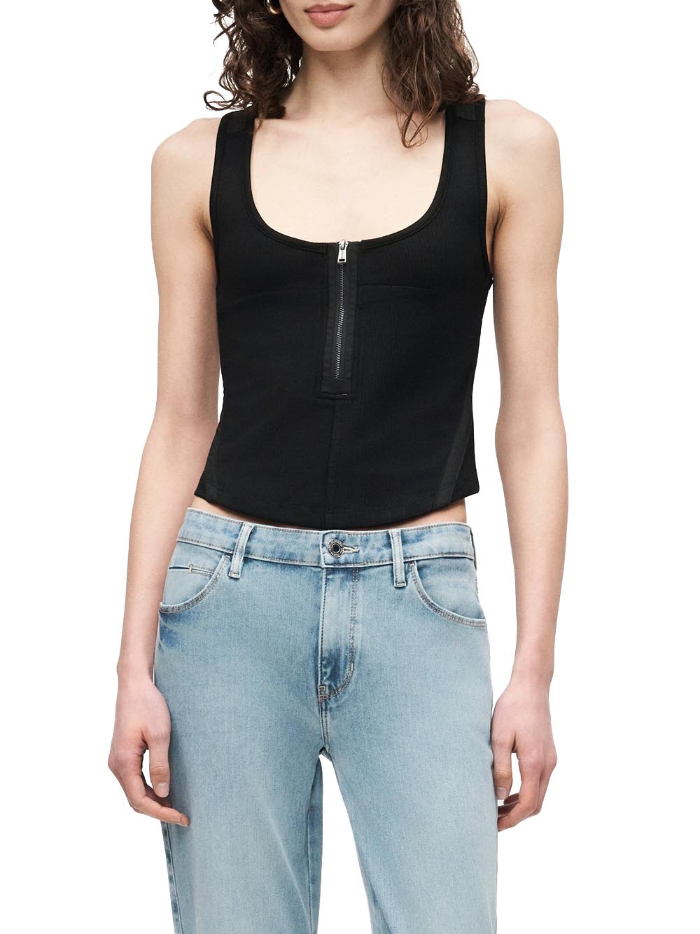 SL FLAVIENNE SCOOP N Guess Top Donna W6gp15 K2941 Nero