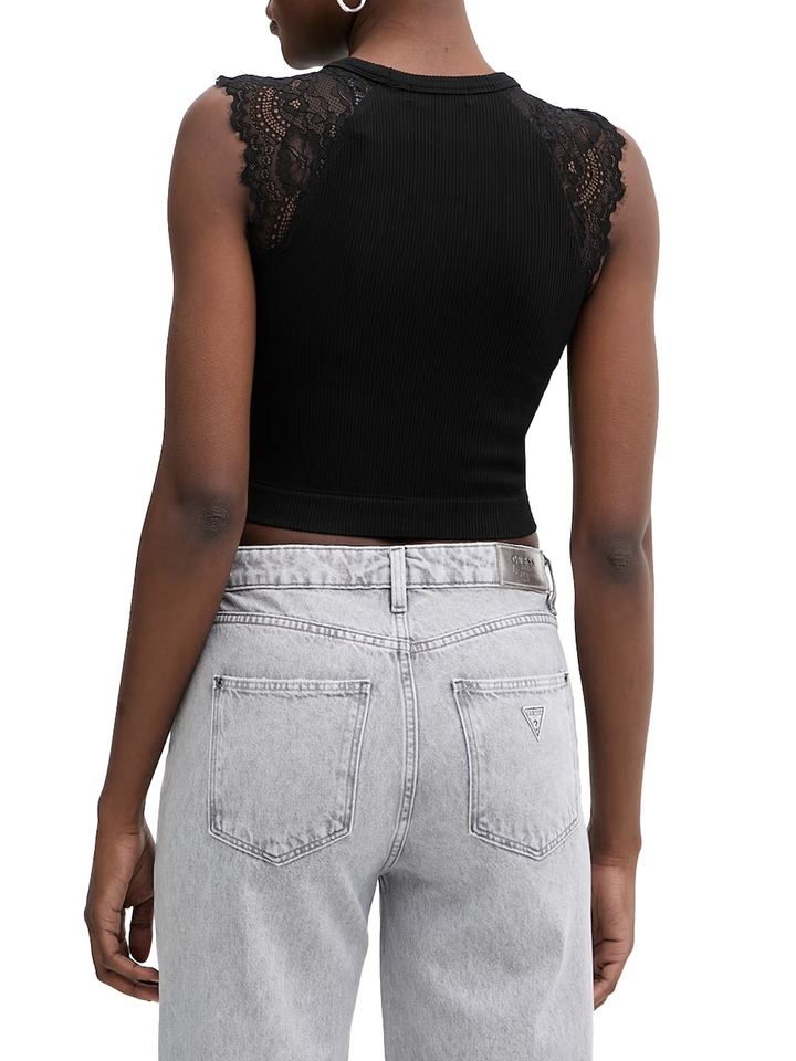 MILLIE SEAMLESS LACE Guess Top Donna W6gz01 Z0606 Nero