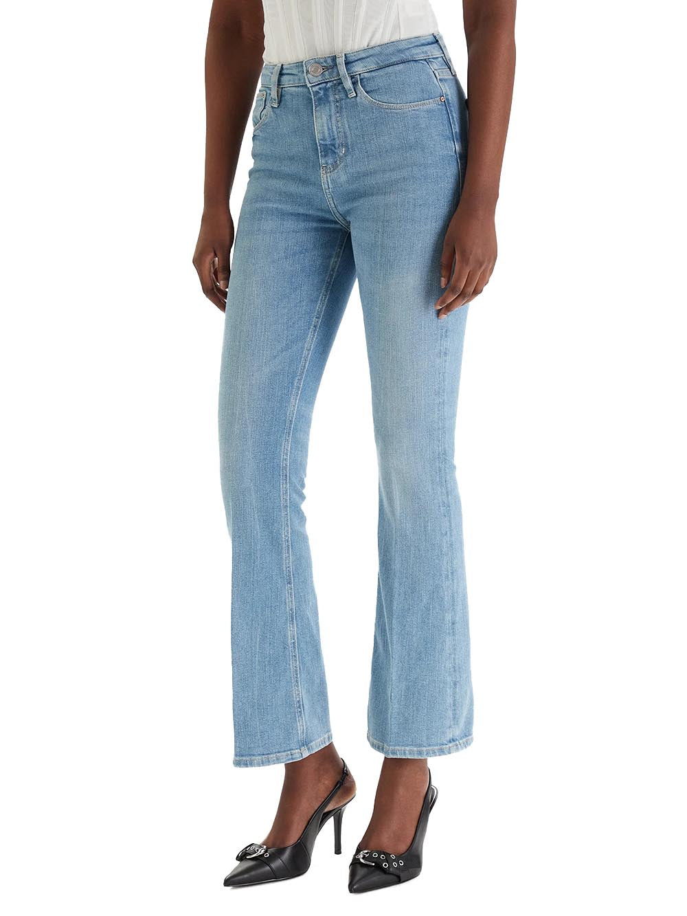 SEXY FLARE Guess Jeans Donna W6ra0l D6882 Chiaro