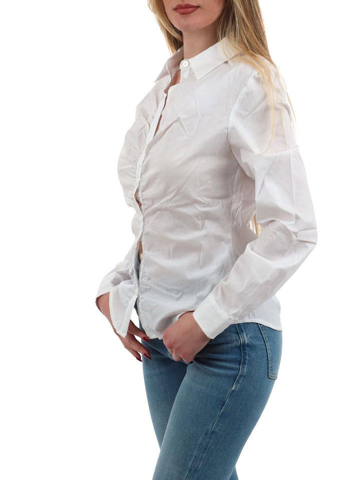 LS EMILY SHIRRED POP Guess Camicia Donna W6rh85 W1lu1 Bianco