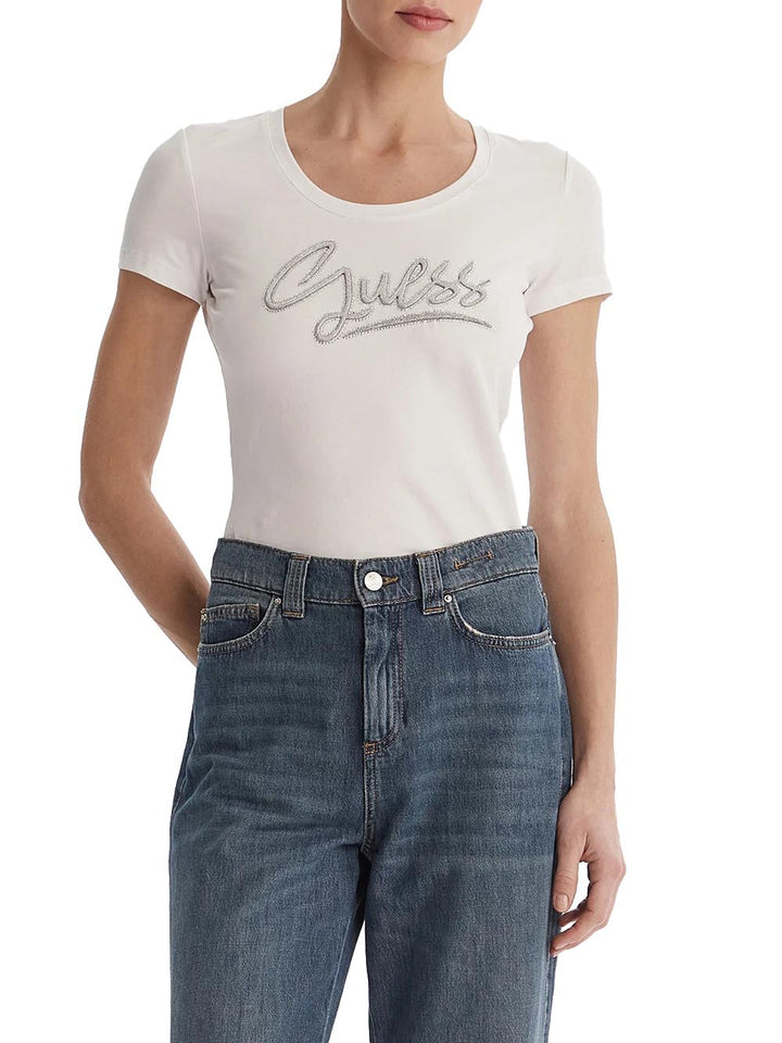 SS CN GUESS SCRIPT T Guess T-shirt Donna W6ri24 J1314 Bianco