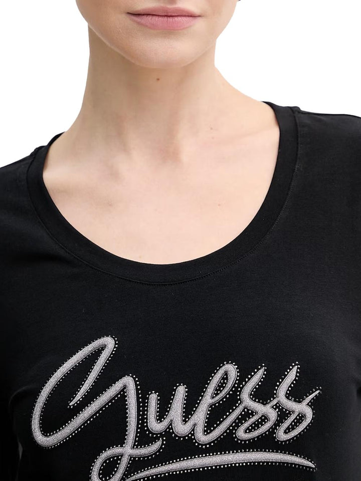 LS CN GUESS SCRIPT T Guess T-shirt Donna W6ri25 J1314 Nero