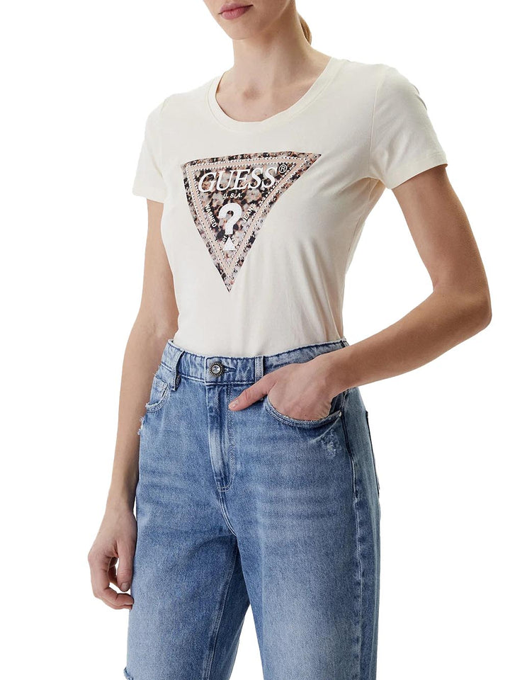 SS CN LEO TRIANGLE T Guess T-shirt Donna W6ri32 J1314 Vaniglia