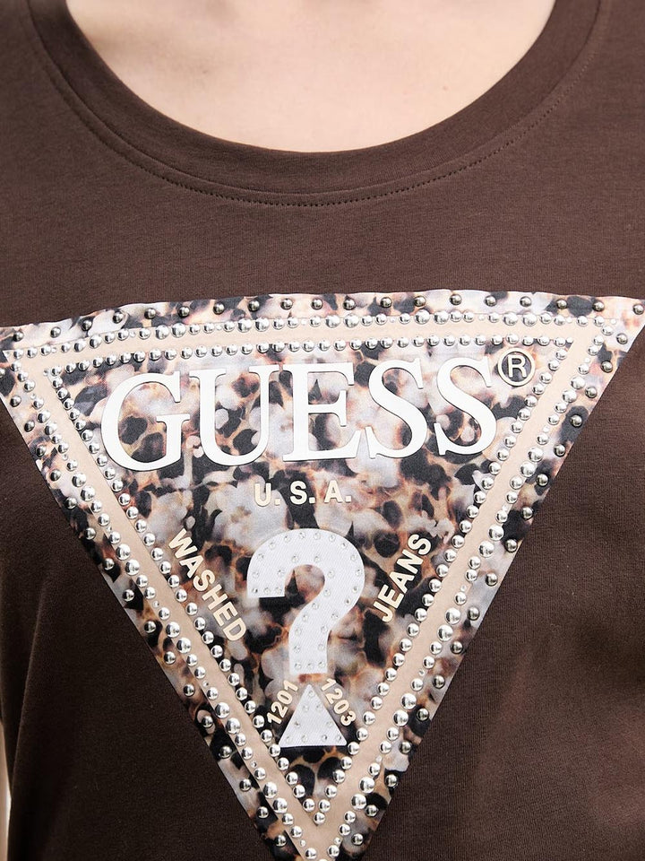 SS CN LEO TRIANGLE T Guess T-shirt Donna W6ri32 J1314 Marrone