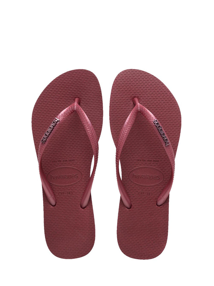 Havaianas Infradito Donna Slim Logo Metallica 4.119.875 Bordeaux