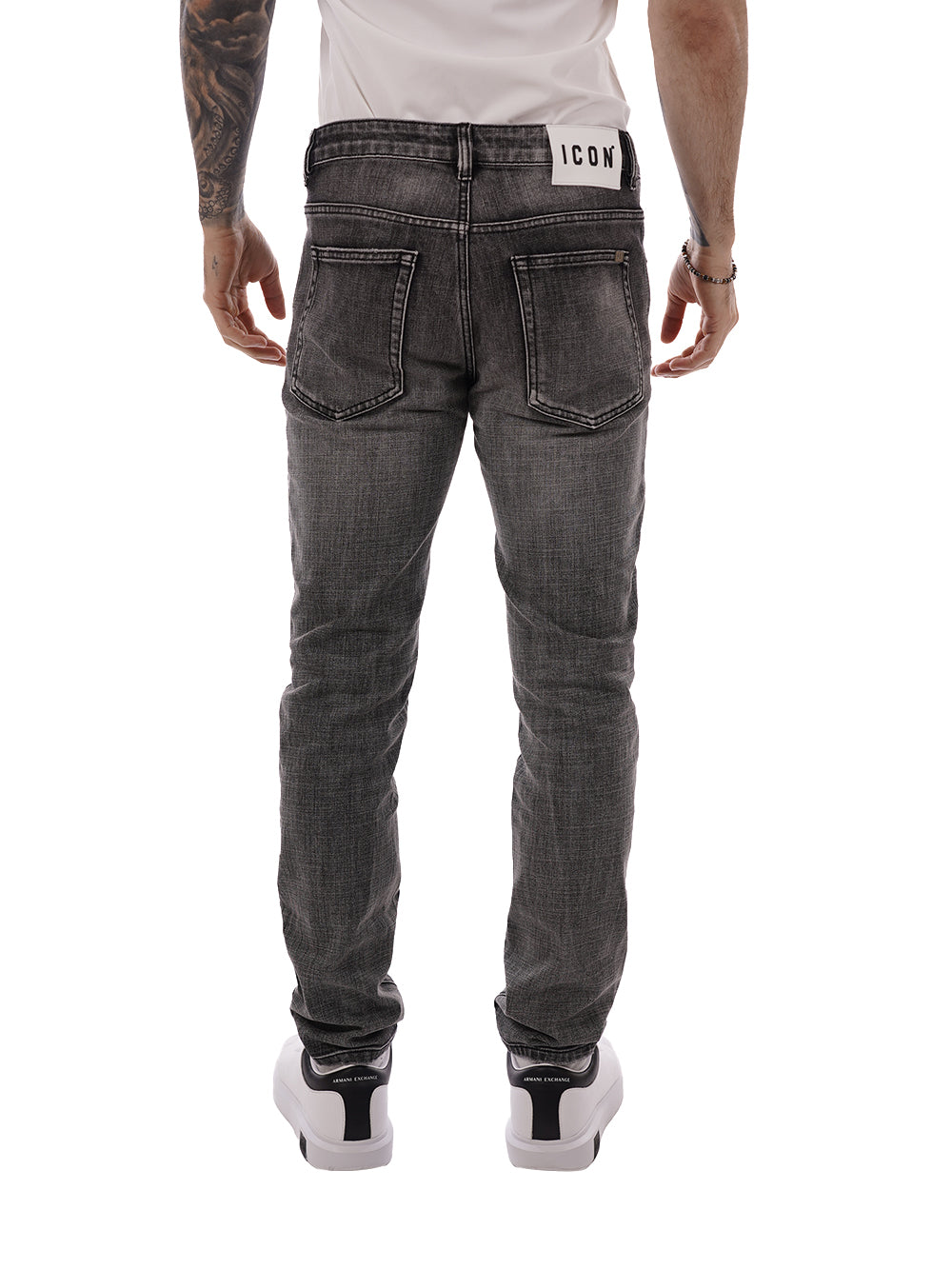 slim fit basic ICON Jeans Uomo Iupred003 Grigio