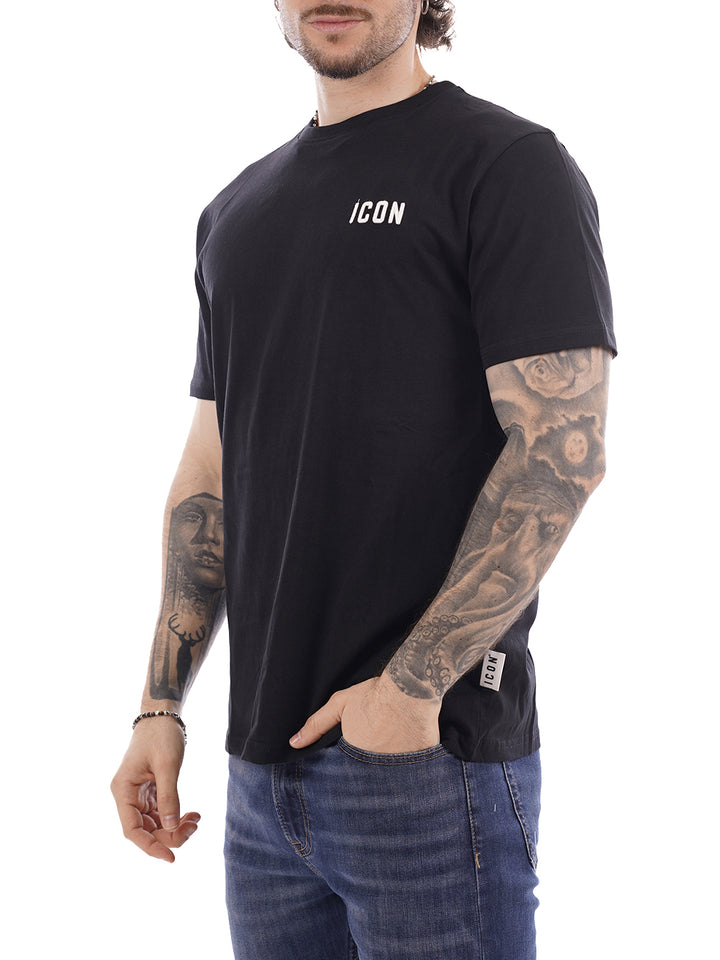 ricamo ICON T-shirt Uomo Iupret001 Nero