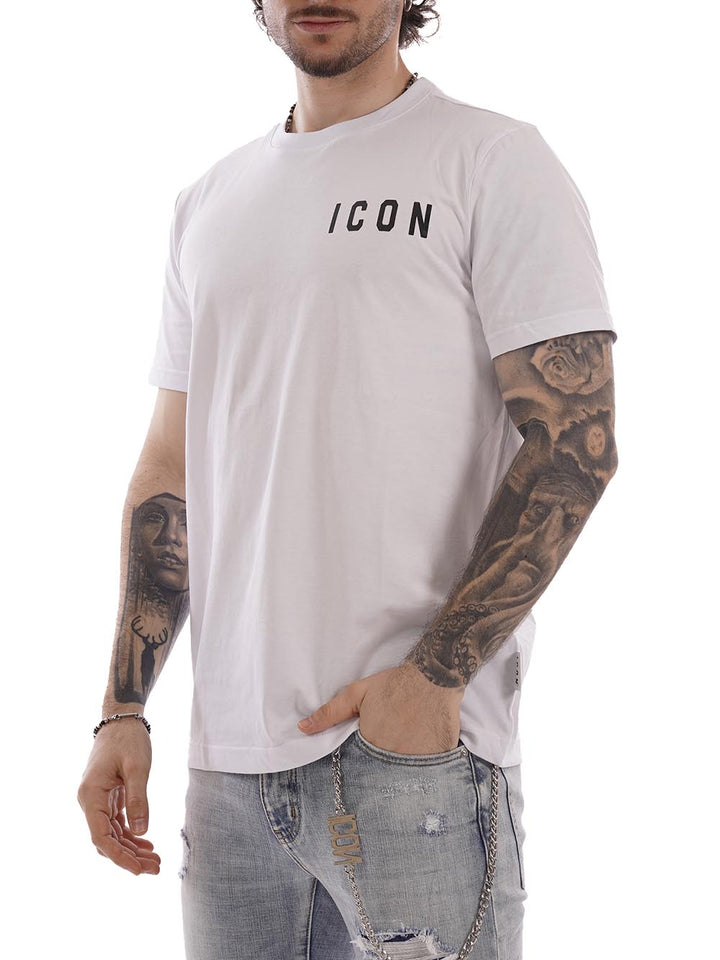 basica logo ICON T-shirt Uomo Iut007 Bianco