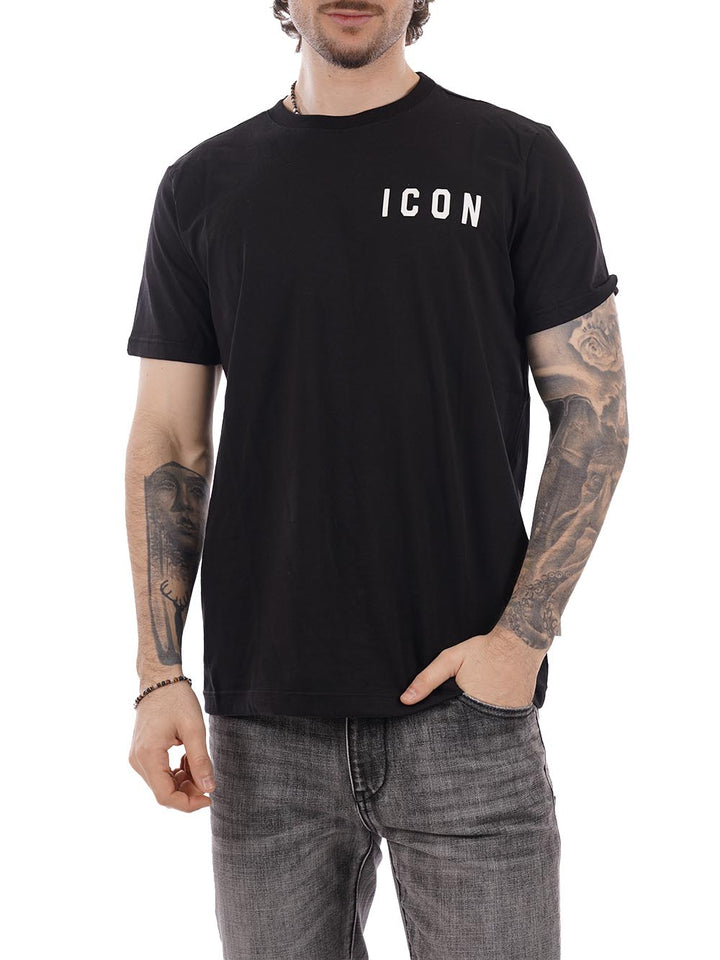 basica logo ICON T-shirt Uomo Iut007 Nero