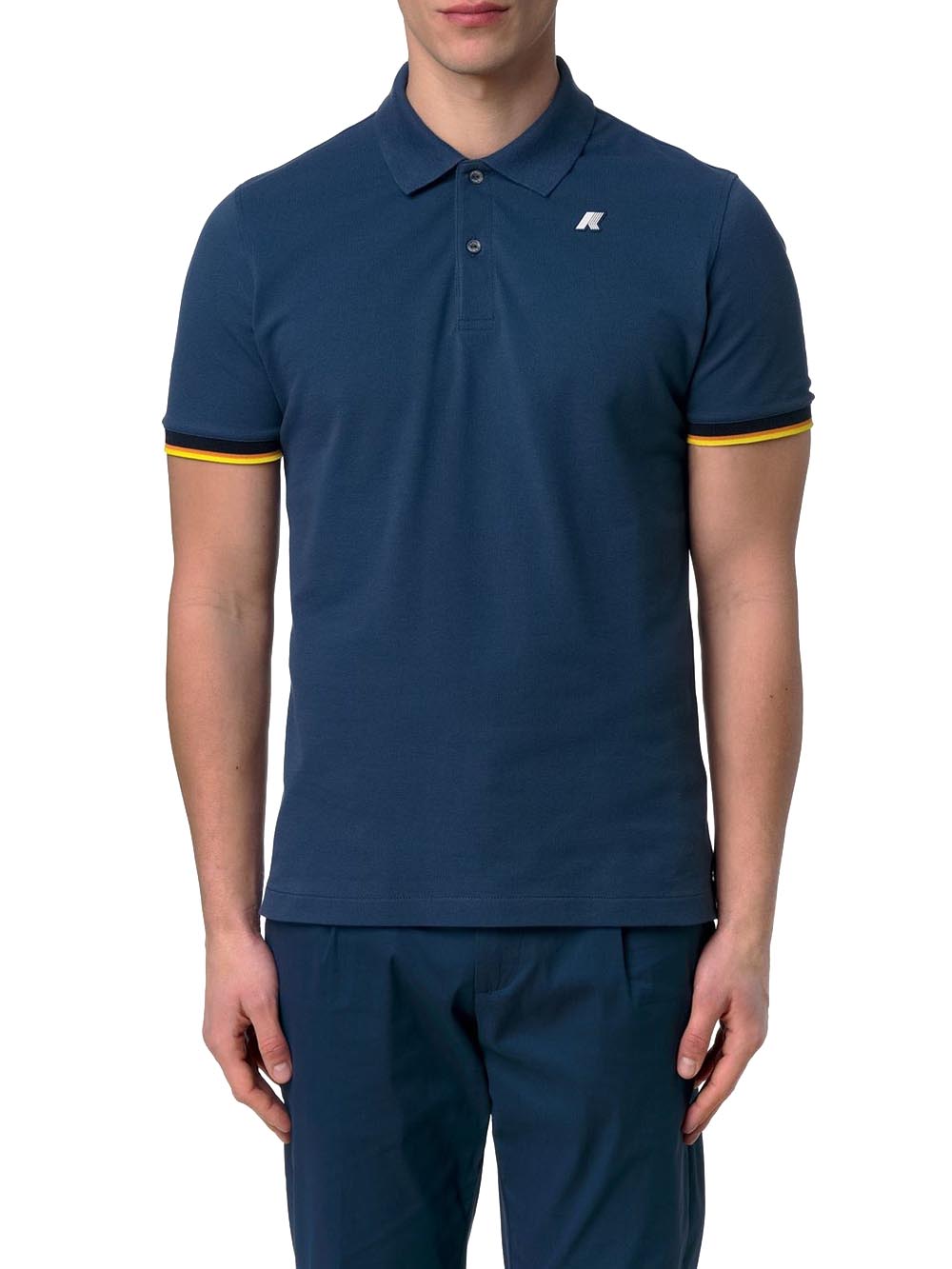 VINCENT PIQUE K-Way Polo Uomo K1125bw Blu insigna