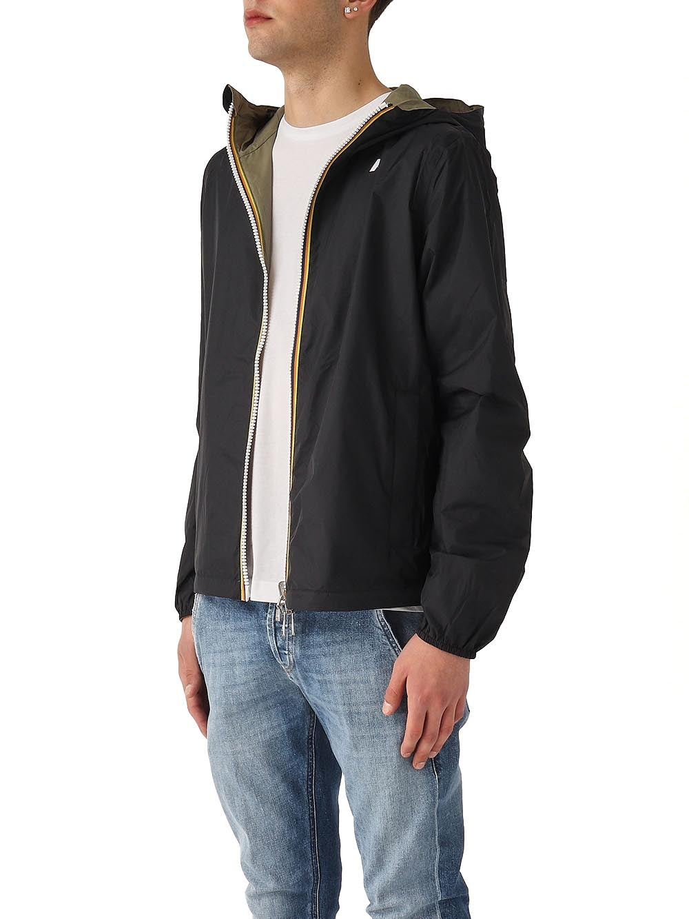 JAKE PLUS.2 DOUBLE K-Way Giubbino Uomo K2124ew Nero/verde