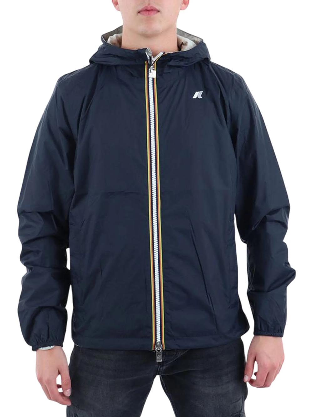 JAKE PLUS.2 DOUBLE K-Way Giubbino Uomo K2124ew Blu/grigio