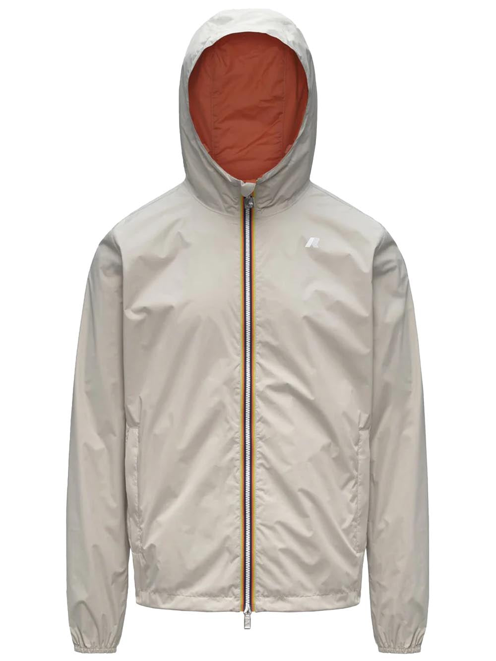 JAKE PLUS.2 DOUBLE K-Way Giubbino Uomo K2124ew Beige Chiaro/Arancione