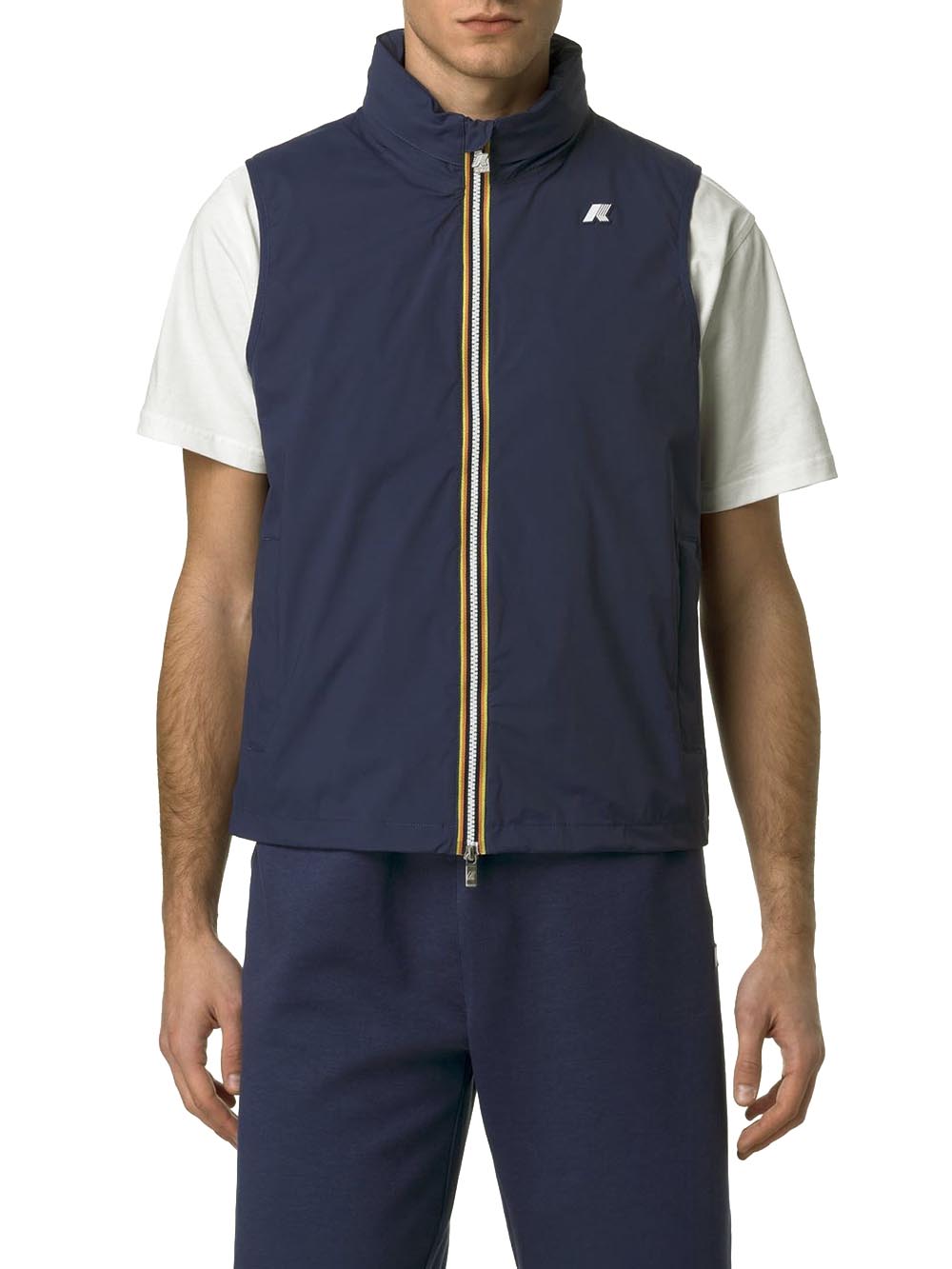 VALEN STRETCH NYLON JERSEY K-Way Smanicaro Uomo K3123tw Blu insigna