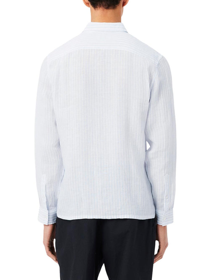 Lacoste Camicia Uomo Ch6985 Celeste/bianco