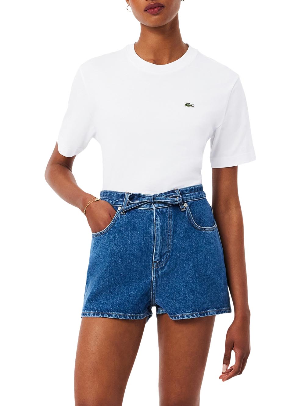 Lacoste T-shirt Donna Tf7215 Bianco