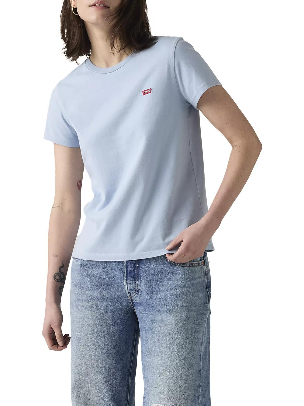 PERFECT TEE FRENCH VANILLA COTTON Levi's T-shirt Donna 39185 Celeste