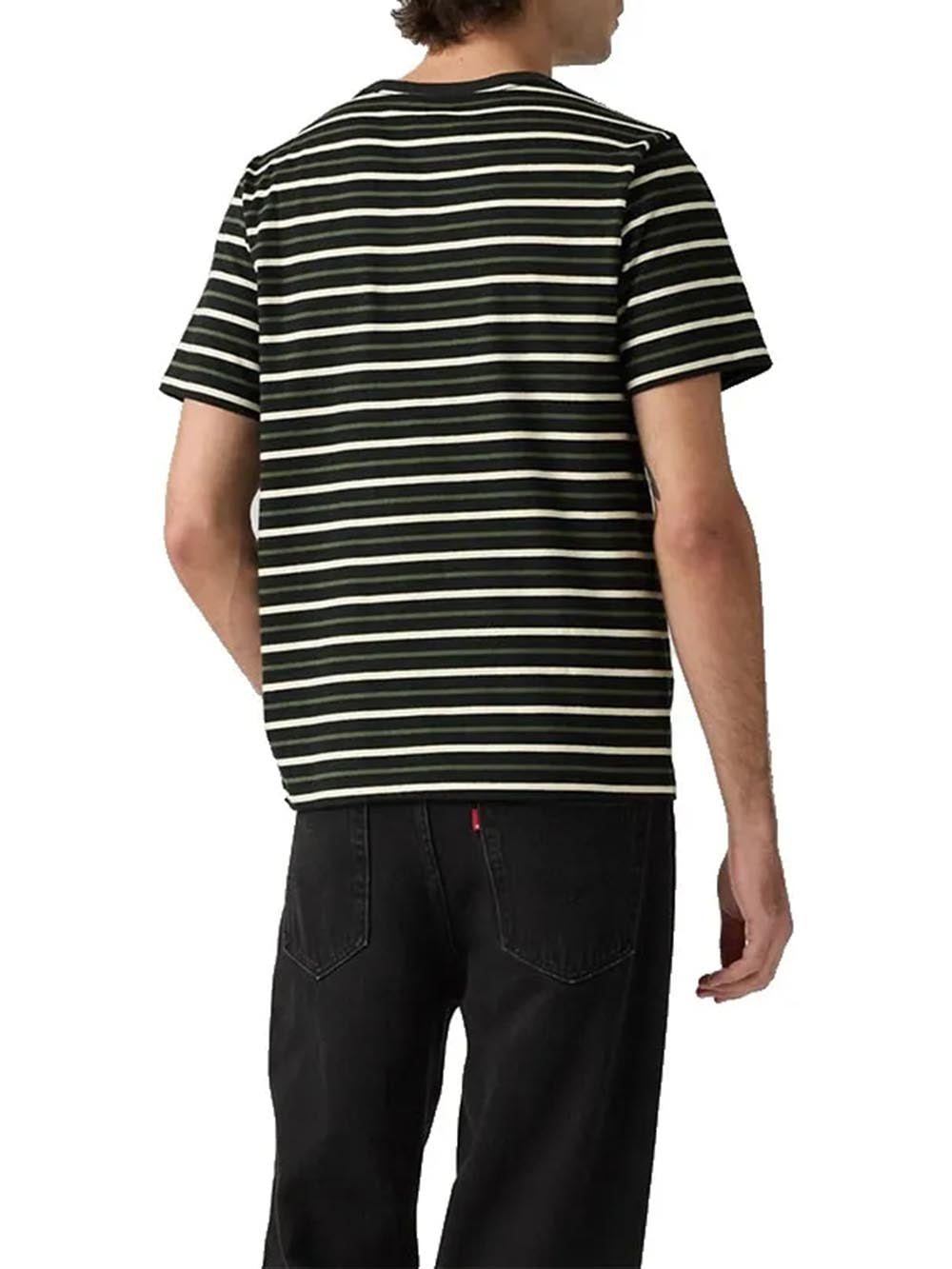 Levi's T-shirt Uomo 56605 Nero/panna/verde