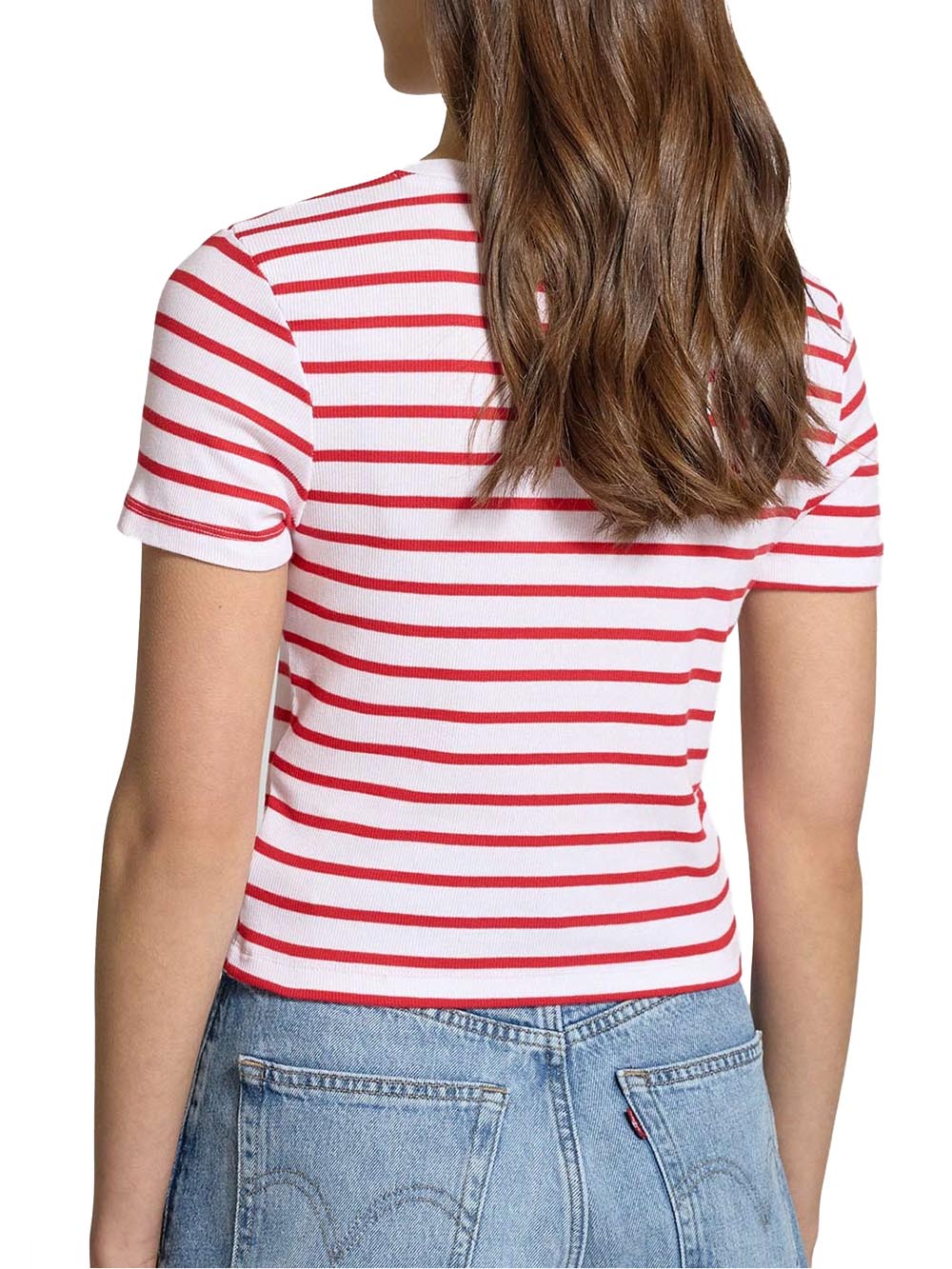 ESSENTIAL SPORTY TEE EMILY STRIPE BRIGHT Levi's T-shirt Donna A7419 Bianco/rosso