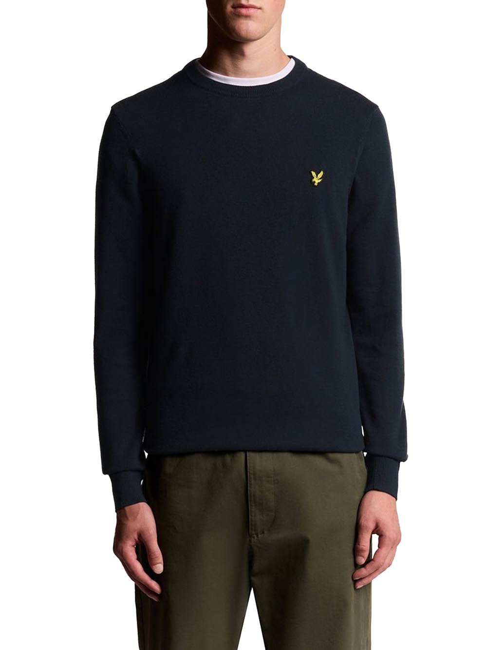 Cotton Crew Neck Jumper Lyle & Scott Maglia Uomo Kn2136v Blu scuro