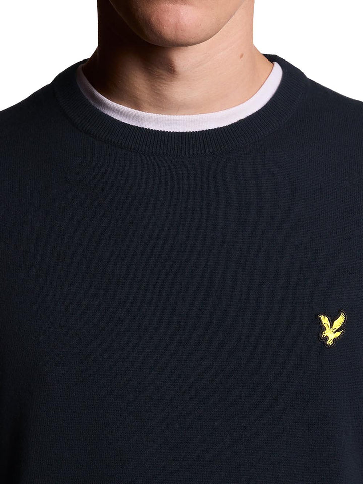 Cotton Crew Neck Jumper Lyle & Scott Maglia Uomo Kn2136v Blu scuro