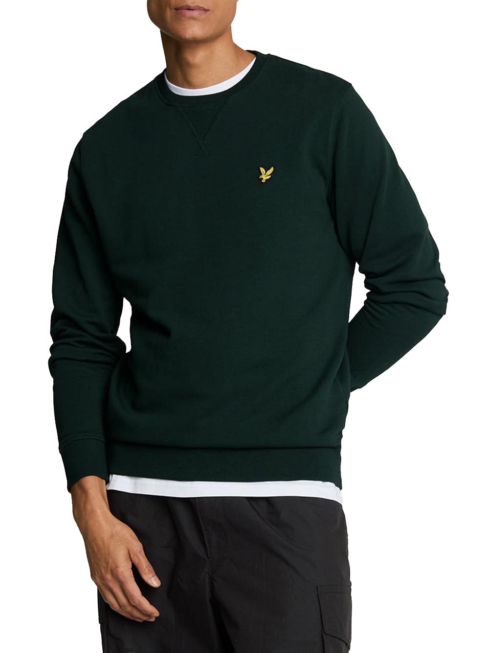 Crew Neck Sweatshirt Lyle & Scott Felpa Uomo Ml424vog Verde scuro
