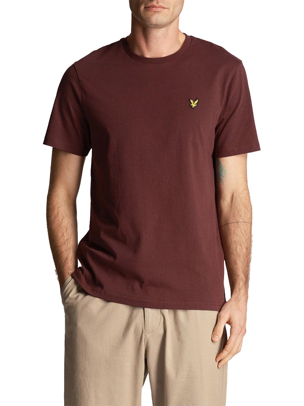 Plain T-Shirt Lyle & Scott T-shirt Uomo Ts400vog Bordeaux