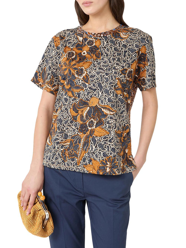 WKDBUSSOLA Max Mara Weekend T-shirt Donna 2615971022 Blu arancio