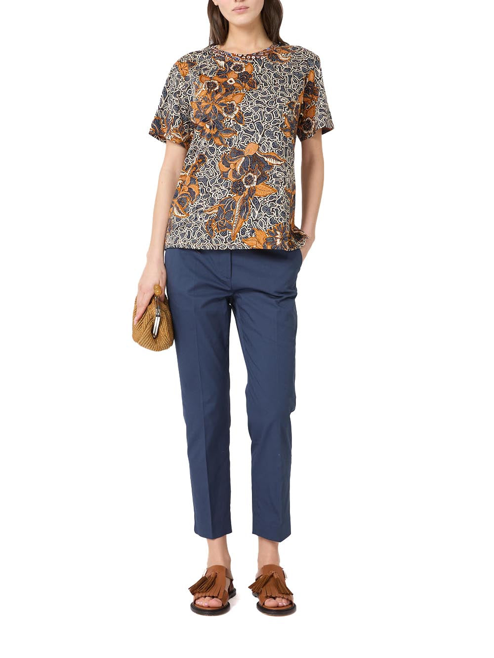 WKDBUSSOLA Max Mara Weekend T-shirt Donna 2615971022 Blu arancio