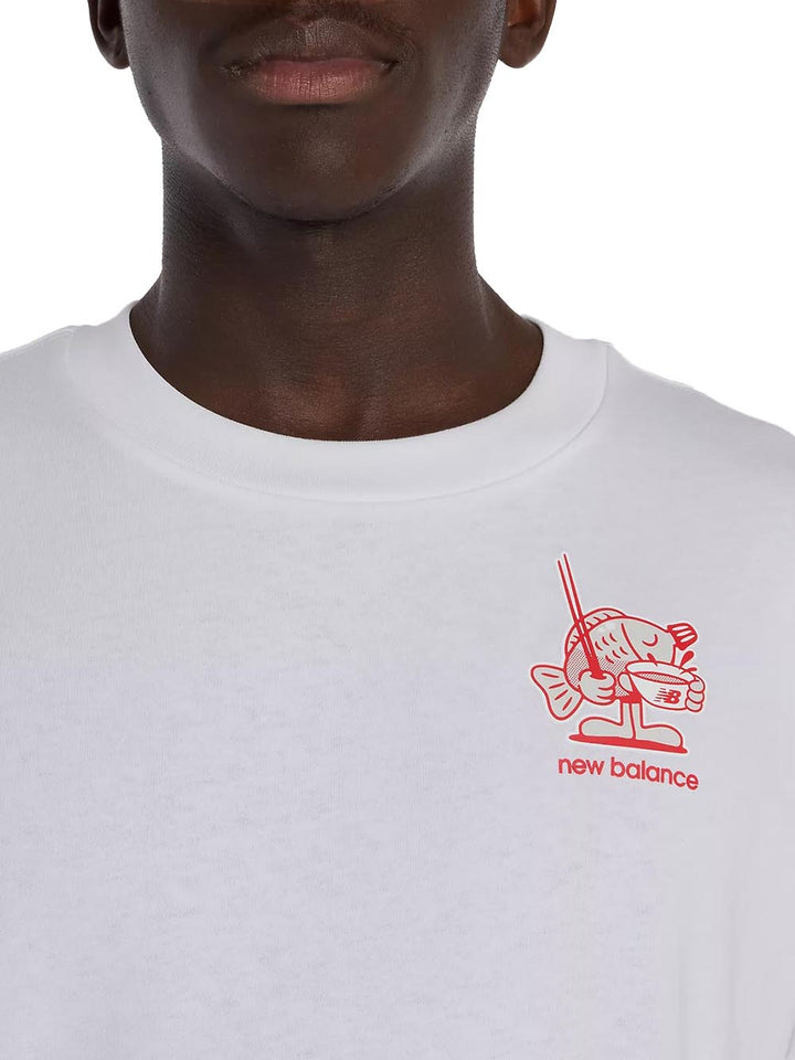 ramen New Balance T-shirt Uomo Mt61h51d Bianco