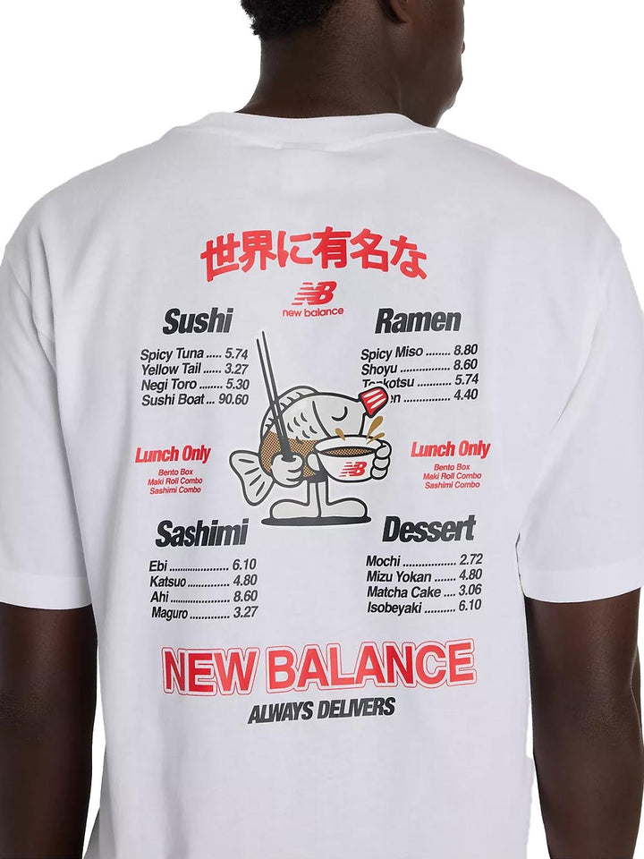 ramen New Balance T-shirt Uomo Mt61h51d Bianco